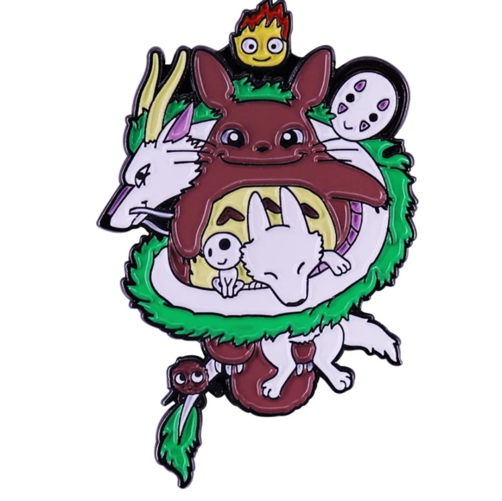 *2 for $13* Studio Ghibli Totoro & No-Face Kaonashi & Calcifer & Haku Enamel Pin - Picture 3 of 6